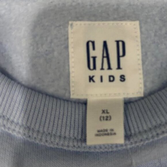 GAP Kids X Large (12) original sweatshirt light blue NEW - Picture 2 of 3